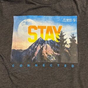 Gray Stay Connected Mountain Tee